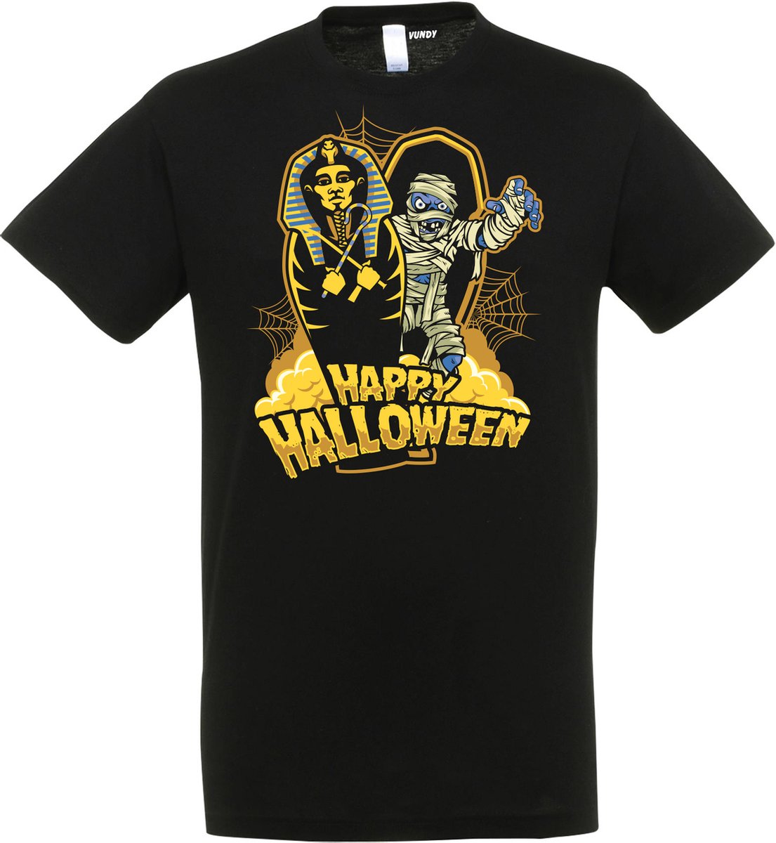 T-shirt Halloween Mummy | Halloween kostuum kind dames heren | verkleedkleren meisje jongen | Zwart | maat 3XL